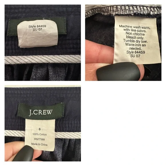 J. Crew Nautical The Cotton Anchor Skirt Navy Blue Midi A-Line Skirt Size 6 - Picture 7 of 8
